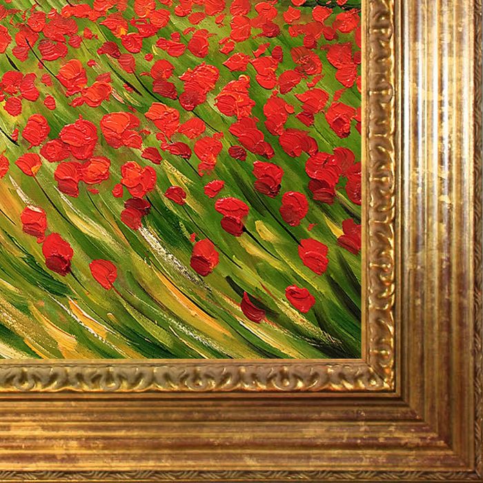 Field of Poppies Pre-Framed - Vienna Gold Leaf Frame 16"X20"