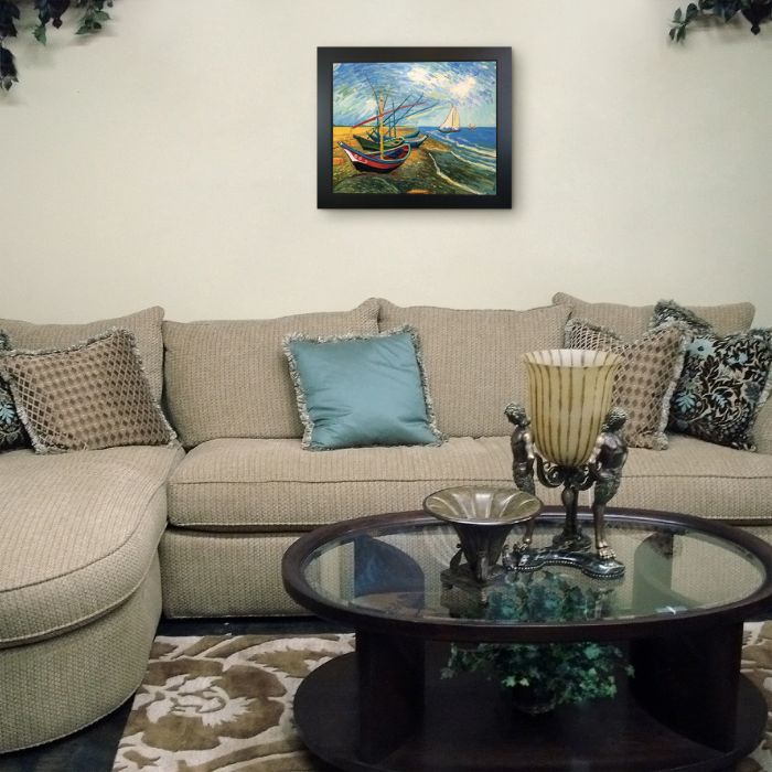 Boats At St. Marie's Pre-Framed - New Age Black Frame 16"X20"