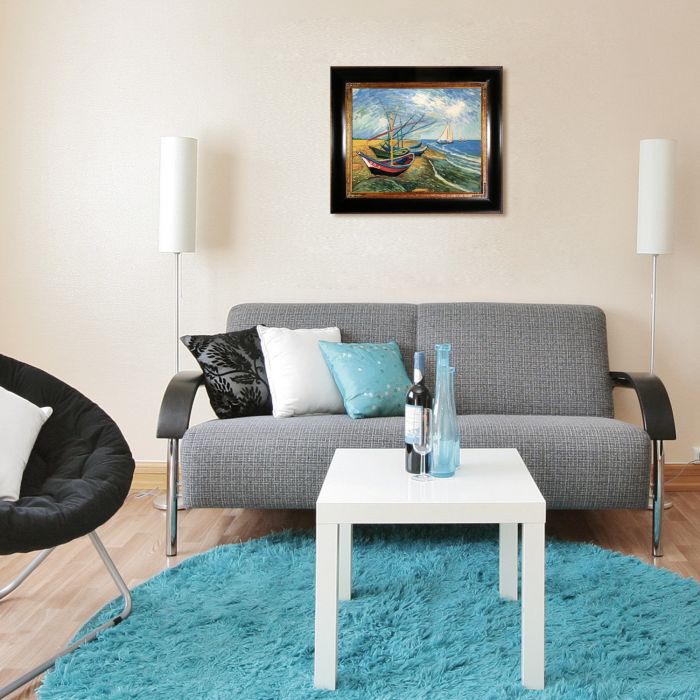 Boats At St. Marie's Pre-Framed - Opulent Frame 16"X20"