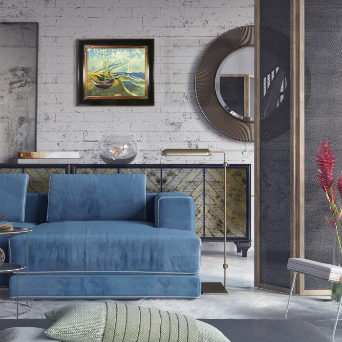 Boats At St. Marie's Pre-Framed - Opulent Frame 16"X20"