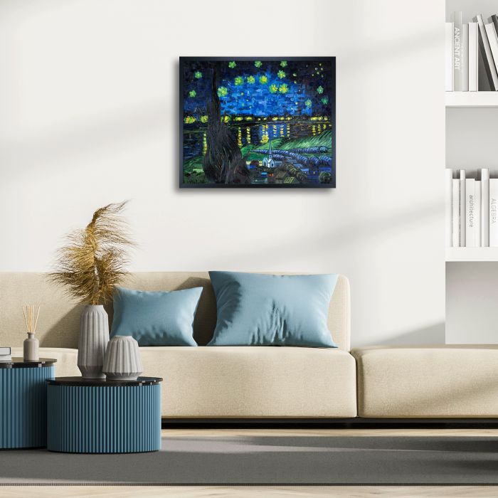 Starry Rhone Collage Pre-framed - Studio Black Wood Frame 20"X24"