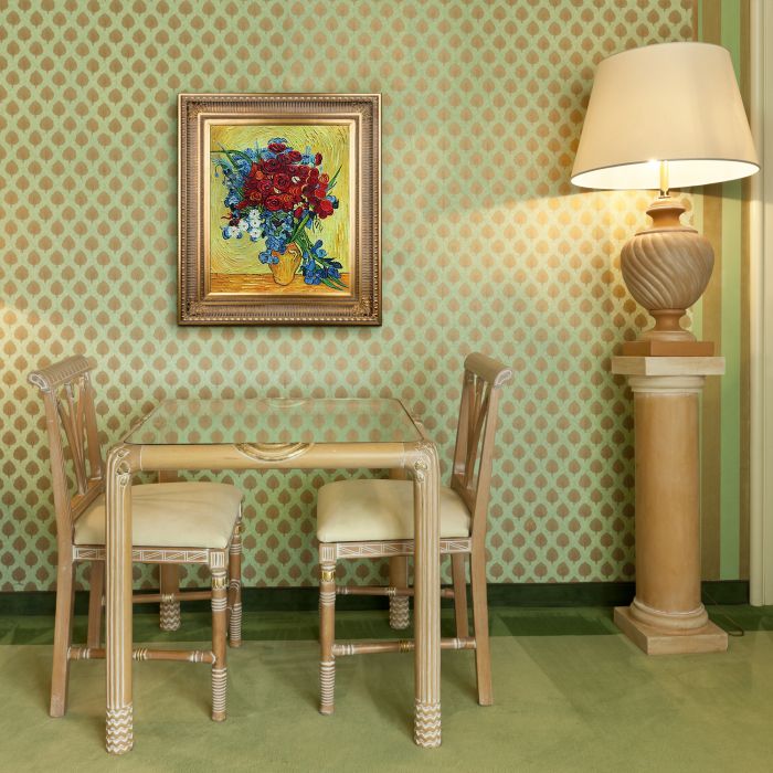 Poppies and Iris Collage Pre-Framed - Regal Gold Frame 20"X24"