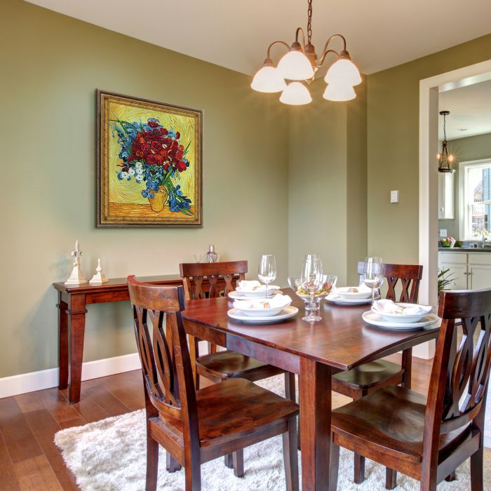 Poppies and Iris Collage Pre-Framed - Black Crackle Frame 20"X24"