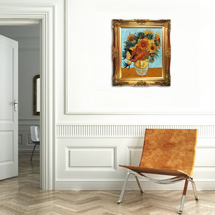 Sunflower Collage Pre-Framed - Victorian Gold Frame 20"X24"