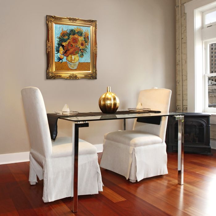 Sunflower Collage Pre-Framed - Victorian Gold Frame 20"X24"