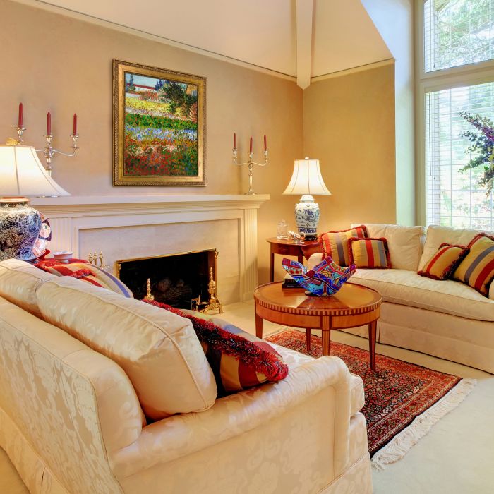 Flowering Garden with Path Pre-Framed - Versailles Gold King Frame 20" X 24"