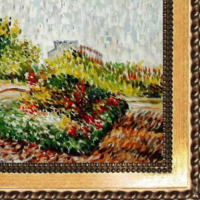 Lane in the Argenson Park at Asnieres Spring Pre-Framed - Verona Gold Braid Frame 20"X24"