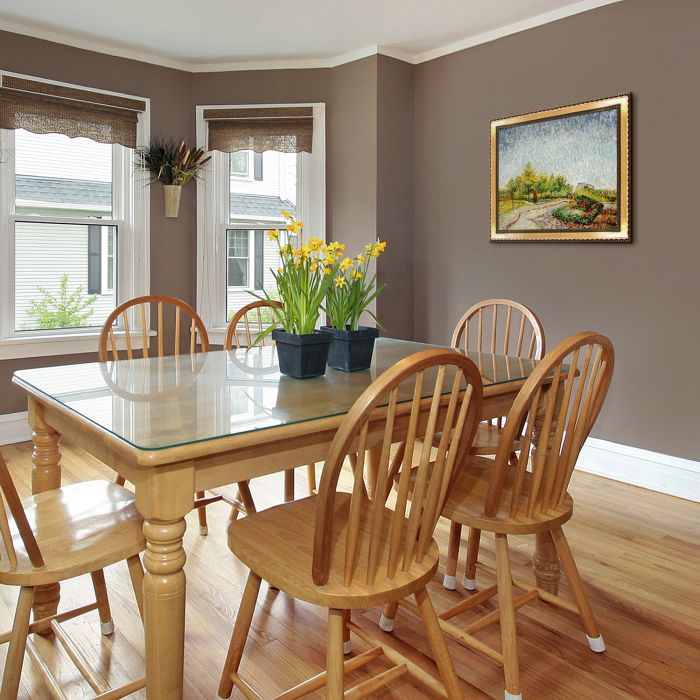 Lane in the Argenson Park at Asnieres Spring Pre-Framed - Verona Gold Braid Frame 20"X24"