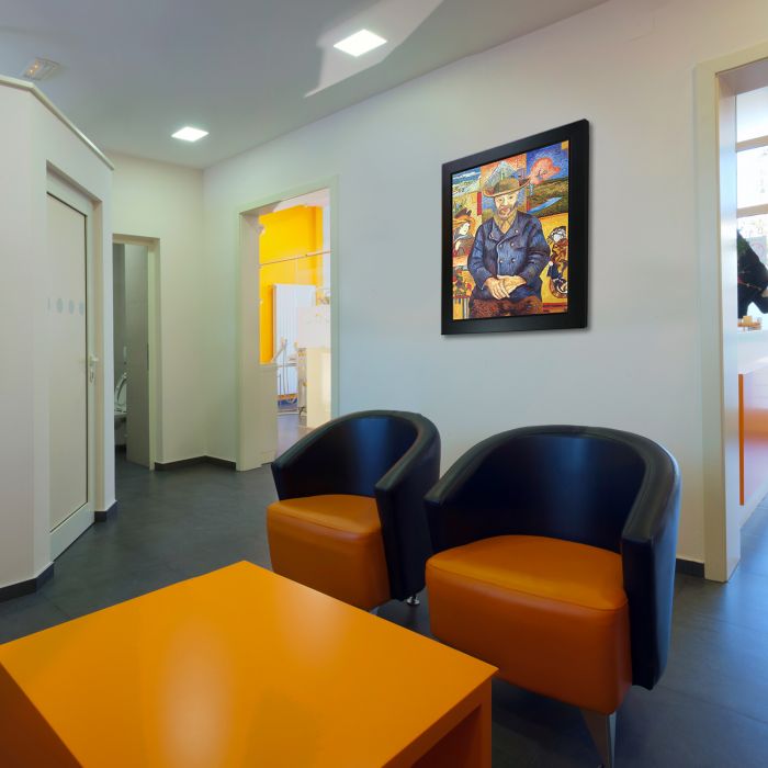 Portrait of Pere Tanguy Pre-Framed - New Age Black Frame 20"X24"