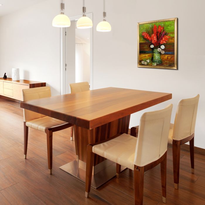 Vase with Red Gladioli Pre-Framed - Gold Luminoso Frame 20"X24"