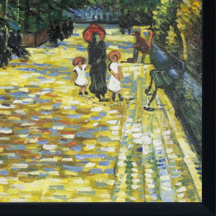 Avenue with Flowering Chestnut Trees at Arles Pre-framed - Studio Black Wood Frame 20"X24"