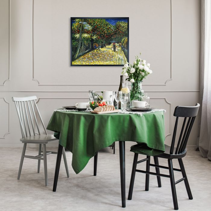 Avenue with Flowering Chestnut Trees at Arles Pre-framed - Studio Black Wood Frame 20"X24"