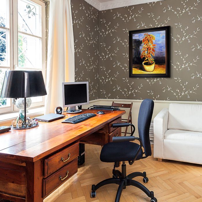 Coleus Plant in a Flowerpot Pre-Framed - Veine D'Or Bronze Angled Frame 20"X24"