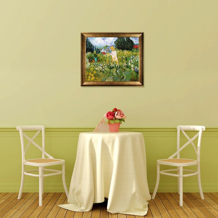 Mademoiselle Gachet in her garden at Auvers sur oise Pre-Framed - Athenian Gold Frame 20"X24"