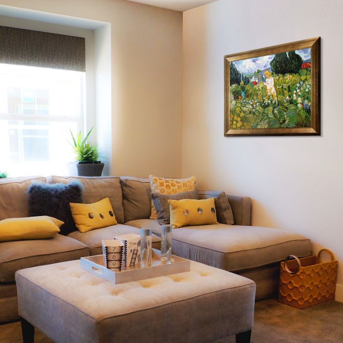 Mademoiselle Gachet in her garden at Auvers sur oise Pre-Framed - Athenian Gold Frame 20"X24"