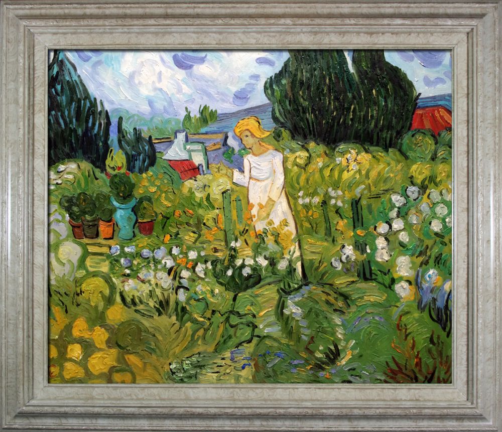 Mademoiselle Gachet in her garden at Auvers sur oise Pre-Framed - Tuscan Ivory Frame 20