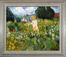 Mademoiselle Gachet in her garden at Auvers sur oise Pre-Framed