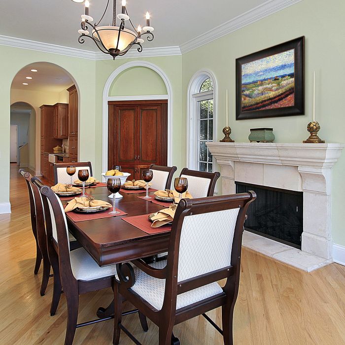 Peach Trees in Blossom Pre-Framed - Veine D'Or Bronze Scoop Frame 20"X24"