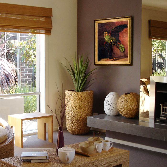 The Green Parrot Pre-Framed - Athenian Gold Frame 20"X24"