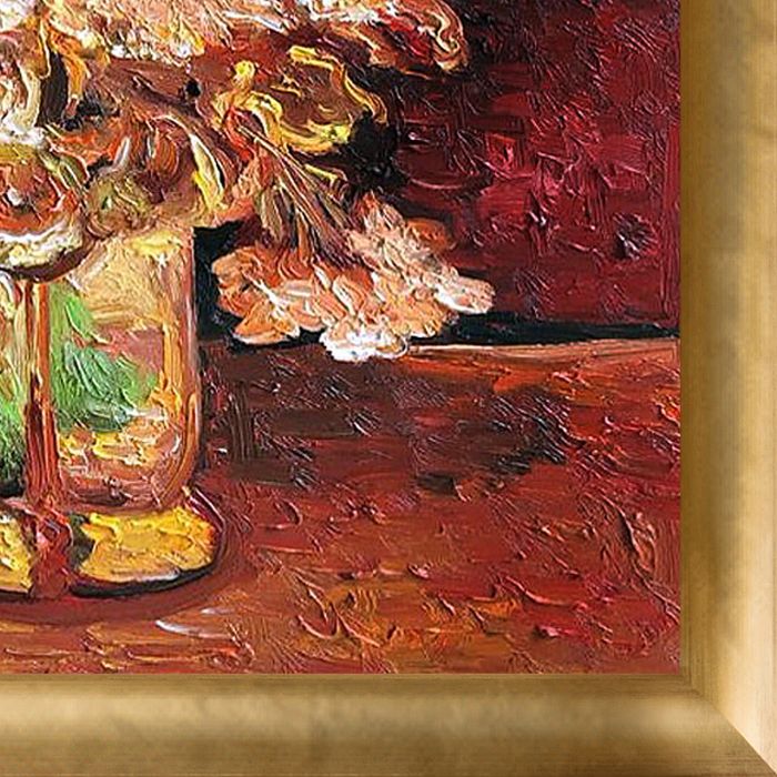 Vase with Gladioli and Carnations (red) Pre-Framed - Gold Luminoso Frame 20"X24"