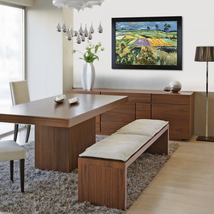 Wheatfields Pre-framed - New Age Black Frame 24"X36"