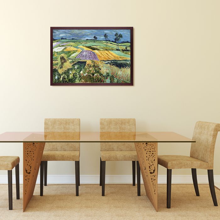 Wheatfields Pre-framed - Open Grain Mahogany 24" X 36"