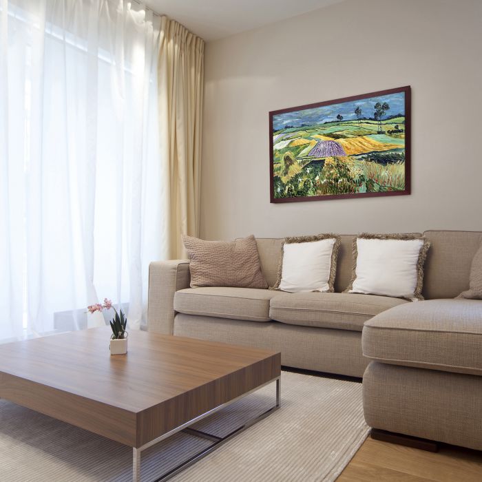 Wheatfields Pre-framed - Open Grain Mahogany 24" X 36"