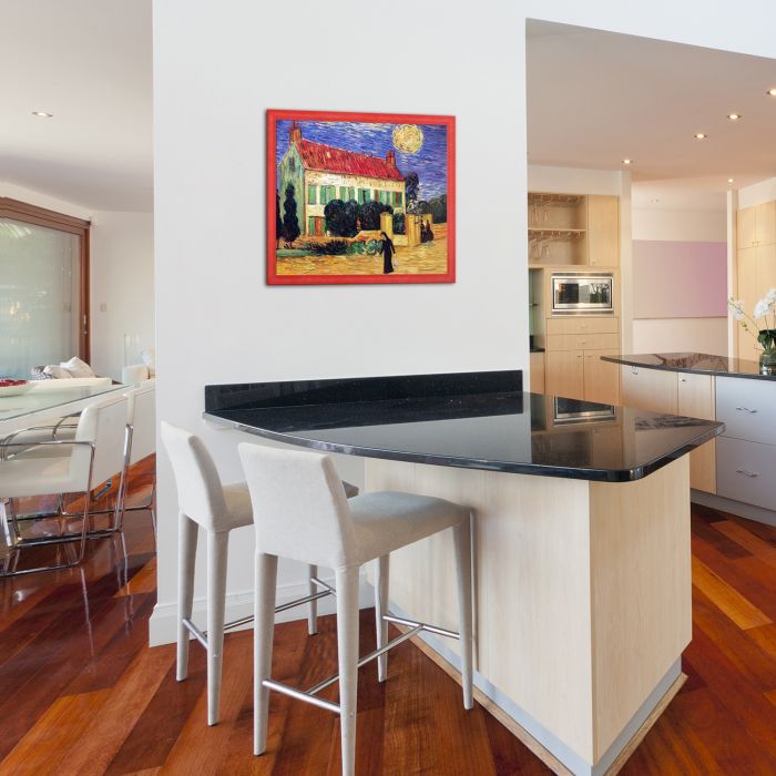 White House at Night Pre-Framed - Jubilee Red Frame 20" X 24"