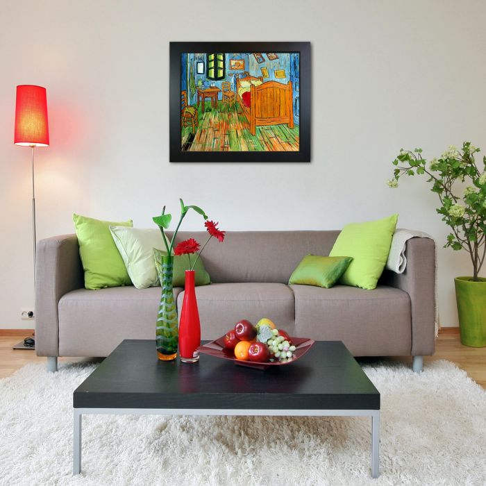 Bedroom At Arles Pre-Framed - New Age Black Frame 20"X24"