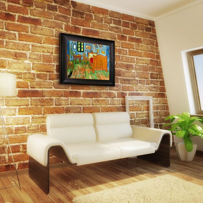Bedroom At Arles Pre-Framed - Veine D'Or Bronze Scoop Frame 20"X24"