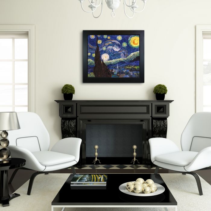 Starry Night Pre-Framed - New Age Black Frame 20"X24"