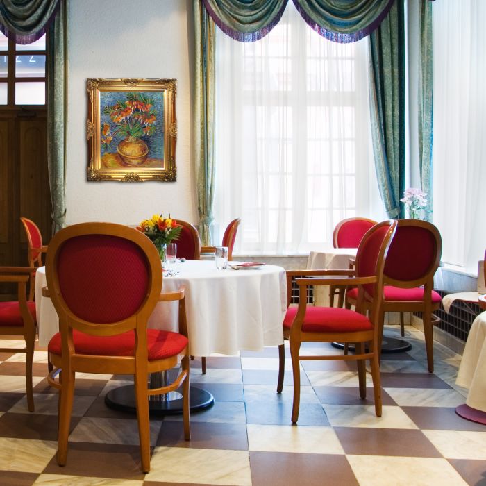 Crown Imperial Fritillaries in a Copper Vase Pre-Framed - Victorian Gold Frame 20"X24"