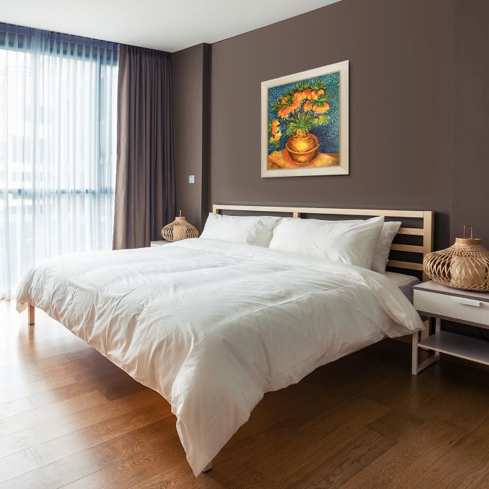 Crown Imperial Fritillaries in a Copper Vase Pre-Framed - Constantine Frame 20" X 24"