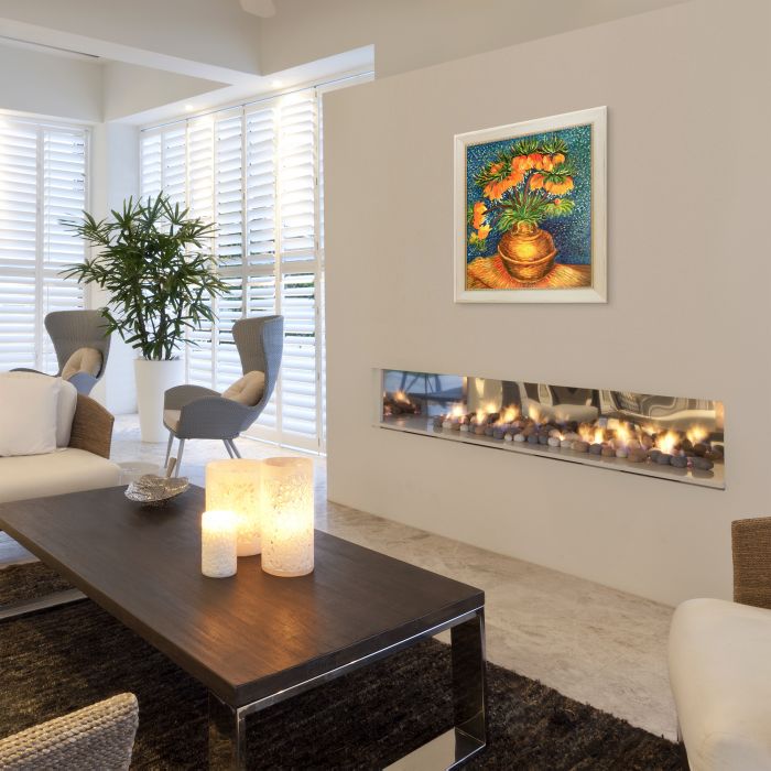 Crown Imperial Fritillaries in a Copper Vase Pre-Framed - Constantine Frame 20" X 24"