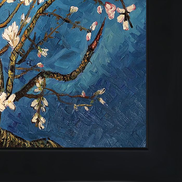 Branches of an Almond Tree in Blossom Pre-Framed - New Age Black Frame 20"X24"