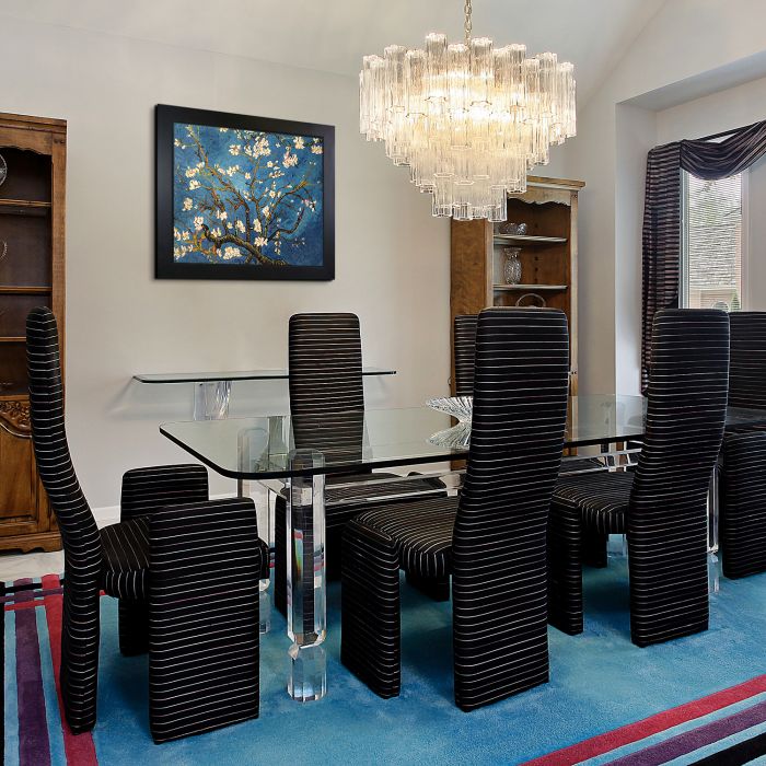 Branches of an Almond Tree in Blossom Pre-Framed - New Age Black Frame 20"X24"