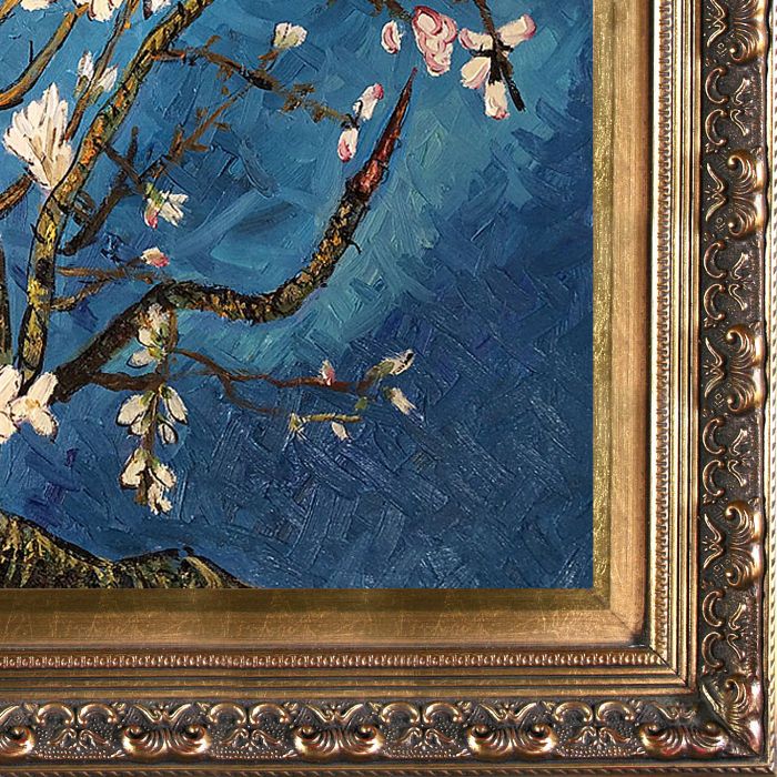 Branches of an Almond Tree in Blossom Pre-Framed - Baroque Antique Gold Frame 20"X24"