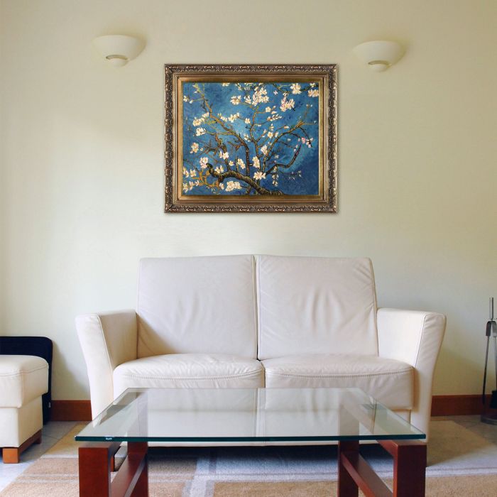Branches of an Almond Tree in Blossom Pre-Framed - Baroque Antique Gold Frame 20"X24"