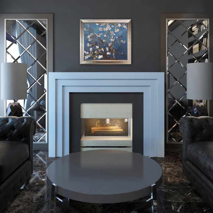 Branches of an Almond Tree in Blossom Pre-Framed - Champage Scoop with Swirl Lip Frame 20"X24"