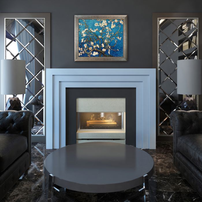 Branches of an Almond Tree in Blossom Pre-Framed - Champage Scoop with Swirl Lip Frame 20"X24"