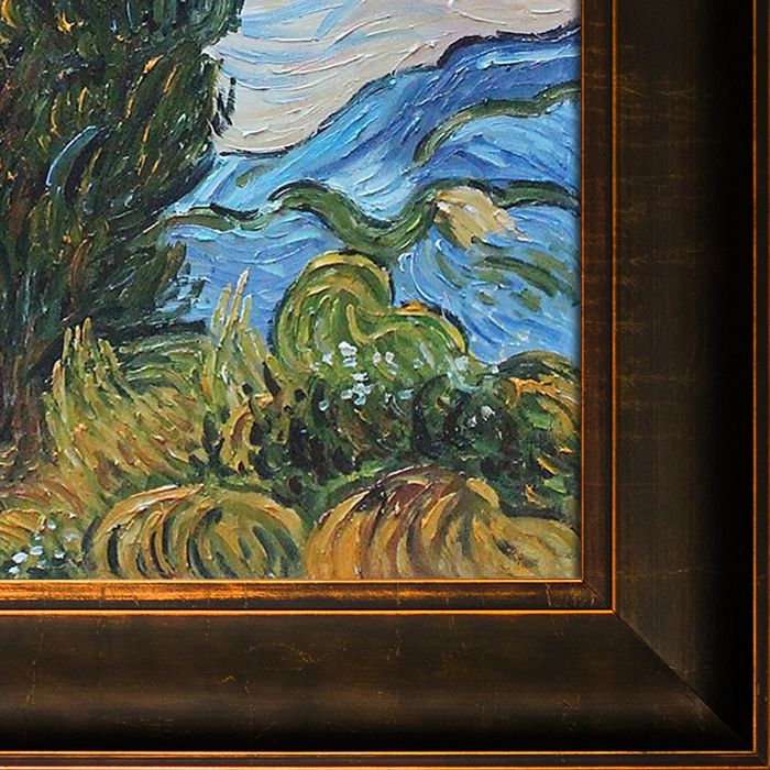 Two Cypresses Pre-Framed - Veine D'Or Bronze Scoop Frame 20"X24"