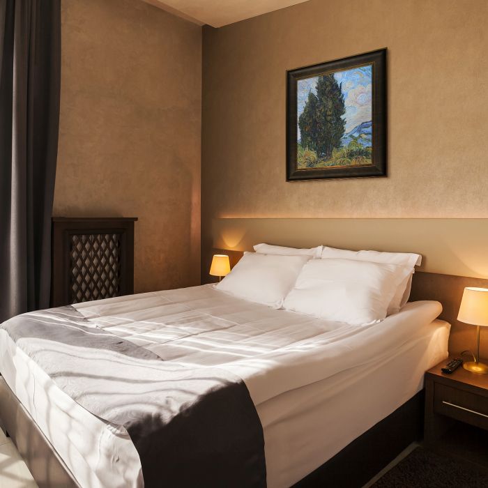 Two Cypresses Pre-Framed - Veine D'Or Bronze Scoop Frame 20"X24"