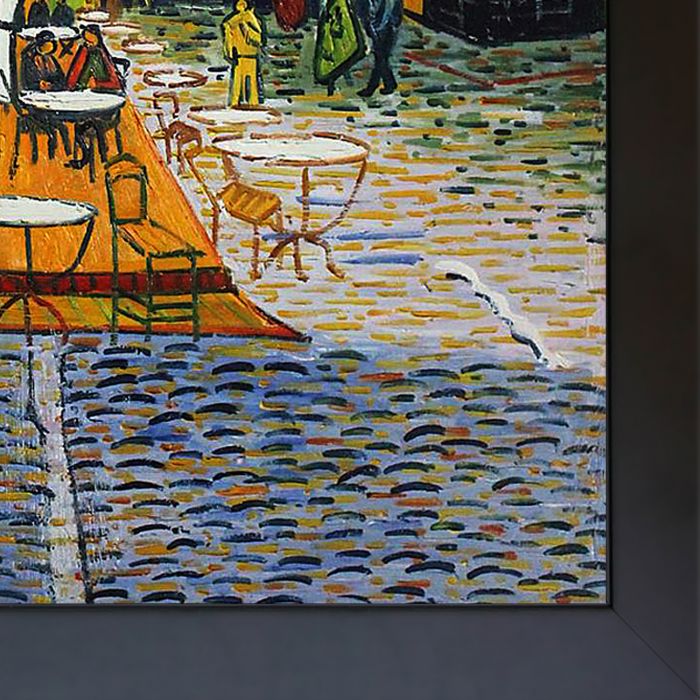 Cafe Terrace at Night Pre-Framed - New Age Black Frame 30"X40"