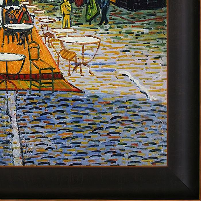 Cafe Terrace at Night Pre-Framed - Veine D'Or Bronze Scoop Frame 30"X40"