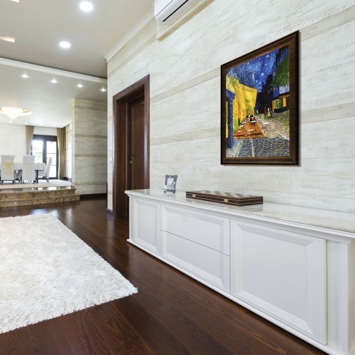 Cafe Terrace at Night Pre-Framed - Veine D'Or Bronze Scoop Frame 30"X40"