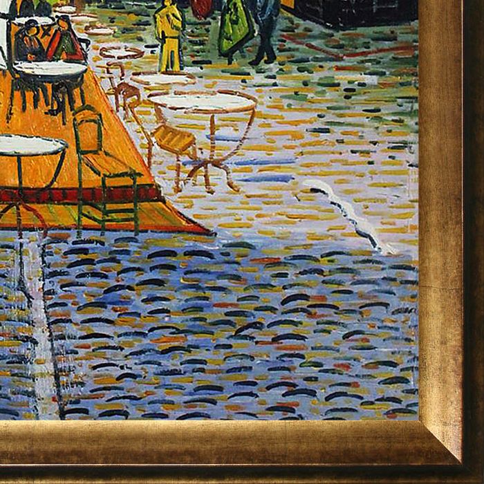 Cafe Terrace at Night Pre-Framed - Athenian Gold Frame 30"X40"