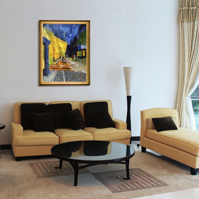 Cafe Terrace at Night Pre-Framed - Athenian Gold Frame 30"X40"