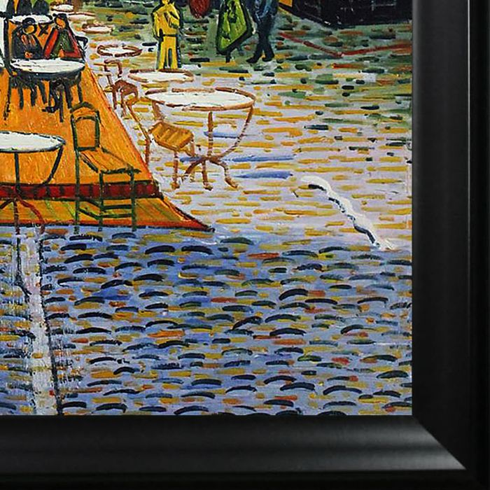 Cafe Terrace at Night Pre-Framed - Black Matte Frame 30"X40"