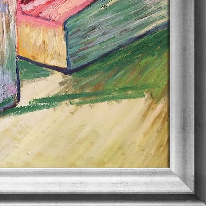 Blossoming Almond Branch in a Glass with a Book Pre-Framed - Athenian Silver Frame 20"X24"