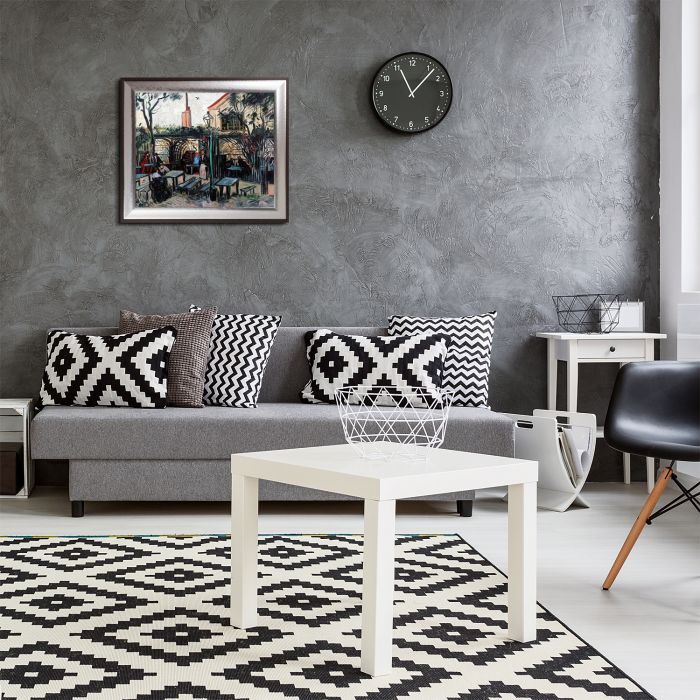 Terrace of a Cafe on Montmartre - Magnesium Silver Frame 20" X 24"